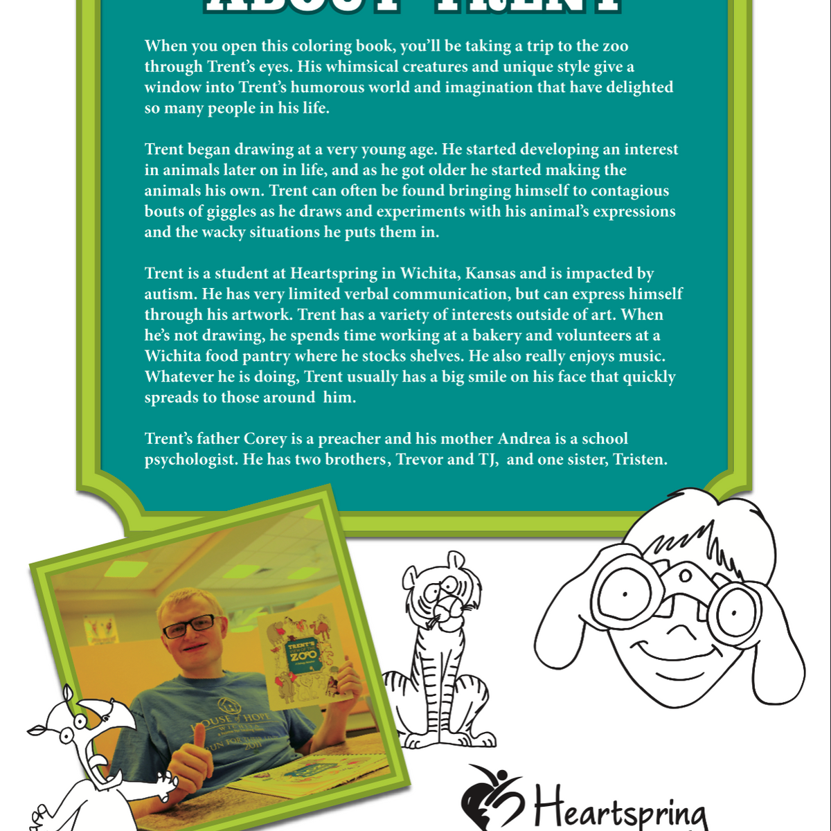 Trent's View of the Zoo Coloring Book Pack Drawings By Trent