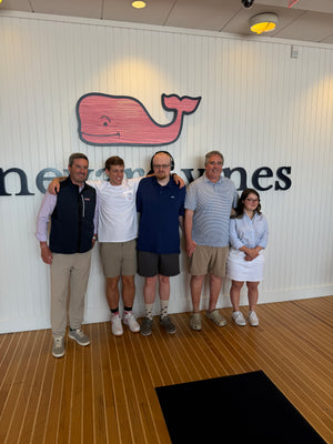 Trent, Tanner and Alexia with Shep and Ian, founders of Vineyard Vines Clothing. 