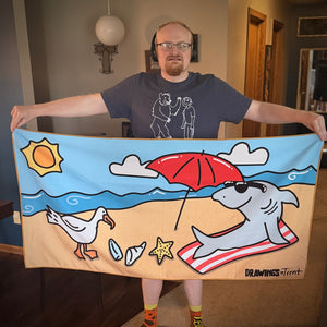 Beach Buddy Shark Large Beach Towel