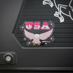 USA Flying Eagle clear vinyl window decal