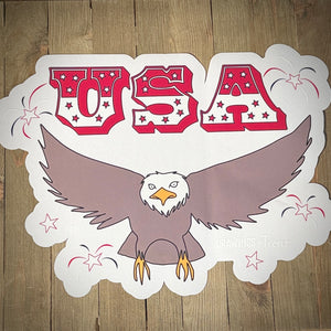 USA Flying Eagle clear vinyl window decal