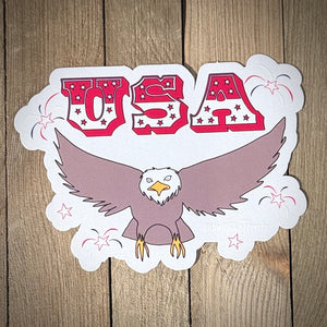 USA Flying Eagle clear vinyl window decal