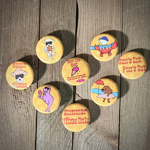 Beach Buddies Pinback Button Pack