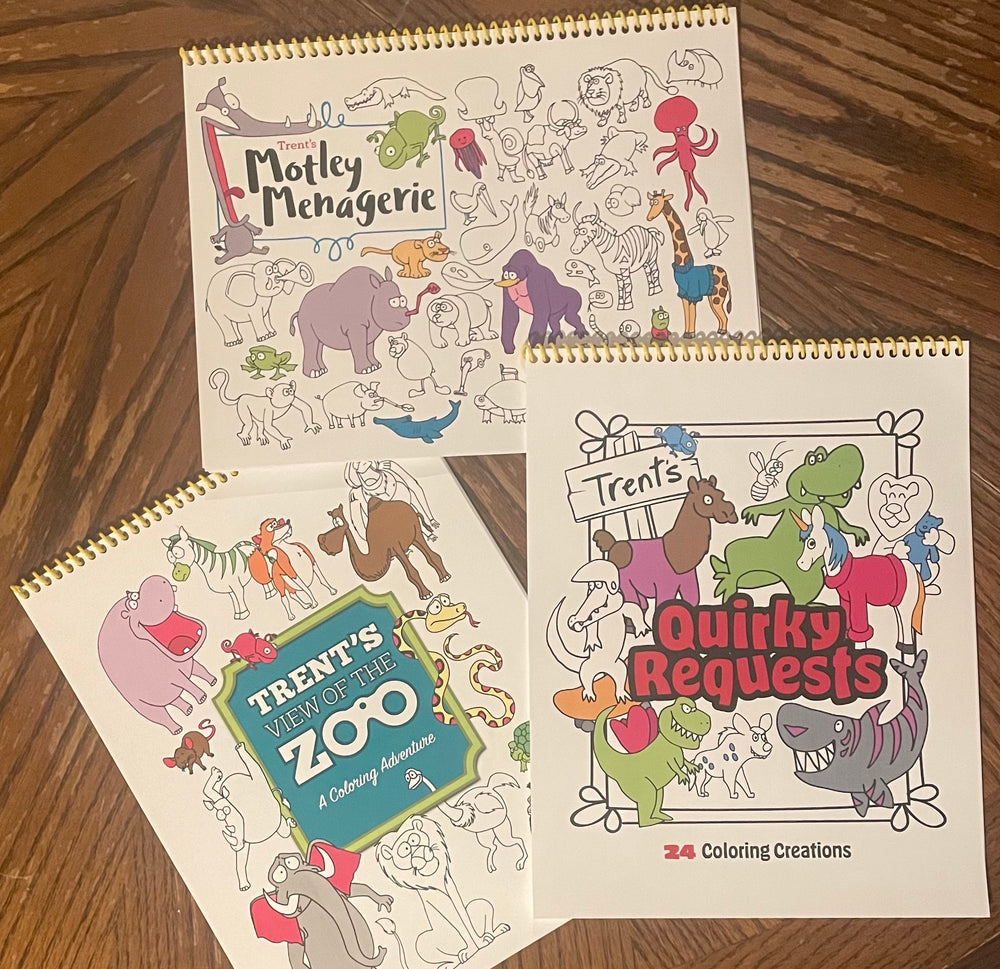 3 Pack Trent's Coloring Books Drawings By Trent