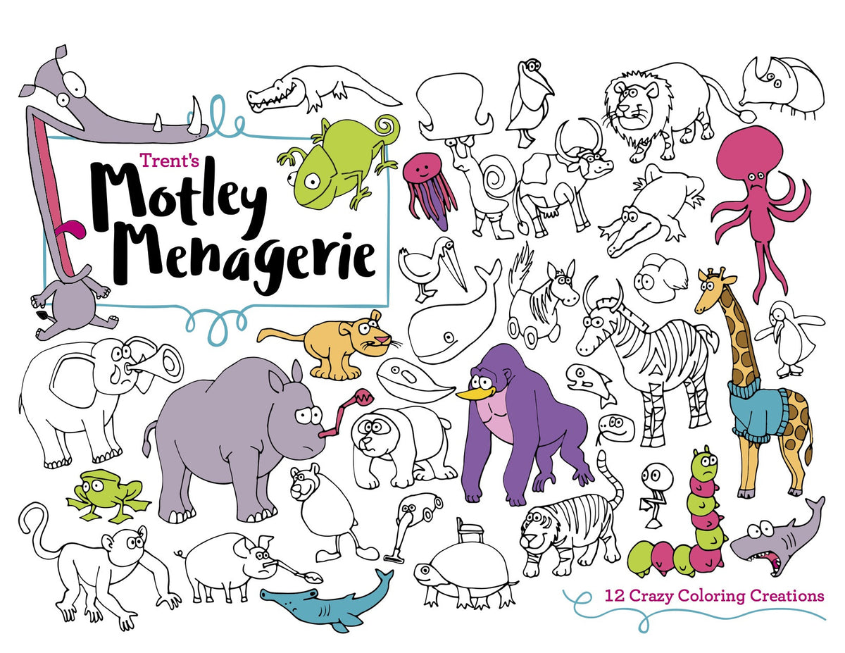 Trent's Motley Menagerie Coloring Book Pack